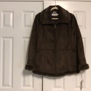 Hilary Radley Chocolate Brown Suede Coat